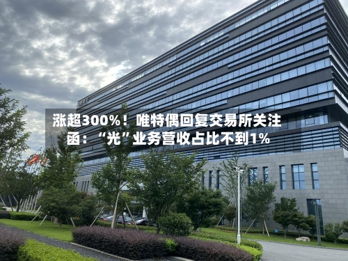 涨超300%！唯特偶回复交易所关注函：“光	”业务营收占比不到1%-第2张图片
