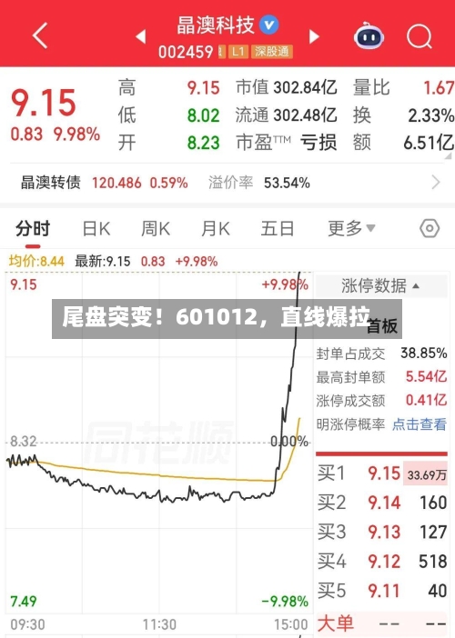 尾盘突变！601012，直线爆拉-第2张图片