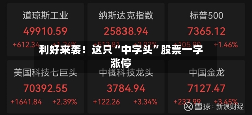 利好来袭！这只“中字头”股票一字涨停-第2张图片
