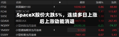 SpaceX股价大跌5%，连续多日上涨后上涨动能消退-第3张图片