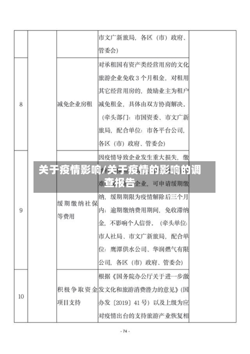 关于疫情影响/关于疫情的影响的调查报告