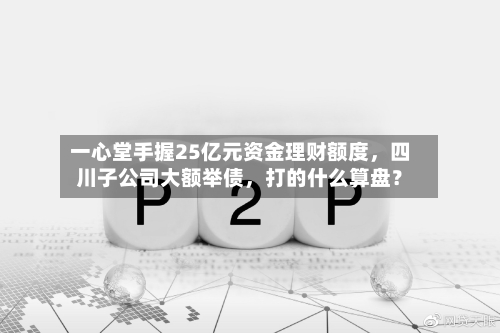 一心堂手握25亿元资金理财额度，四川子公司大额举债	，打的什么算盘？-第2张图片