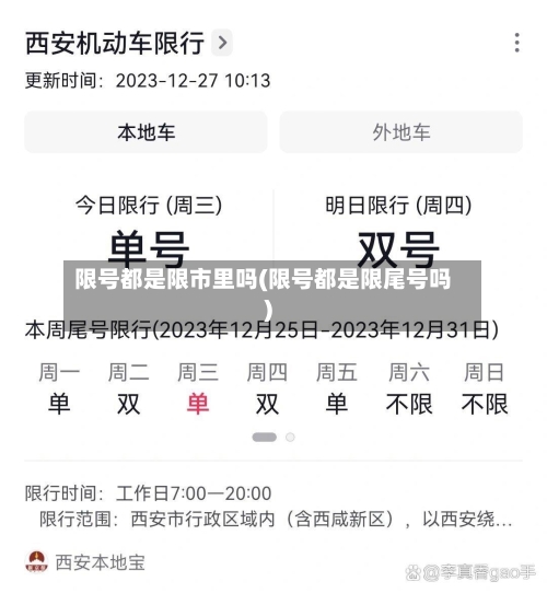 限号都是限市里吗(限号都是限尾号吗)