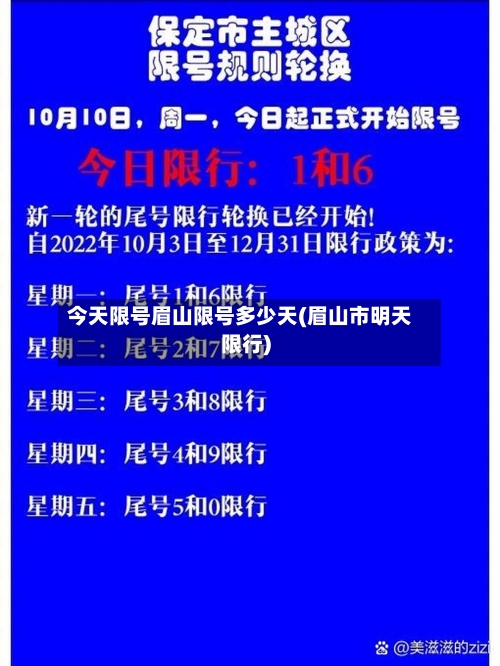 今天限号眉山限号多少天(眉山市明天限行)