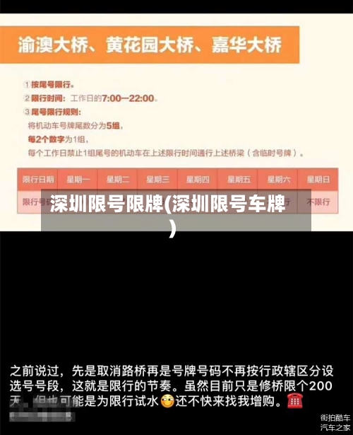 深圳限号限牌(深圳限号车牌)-第3张图片